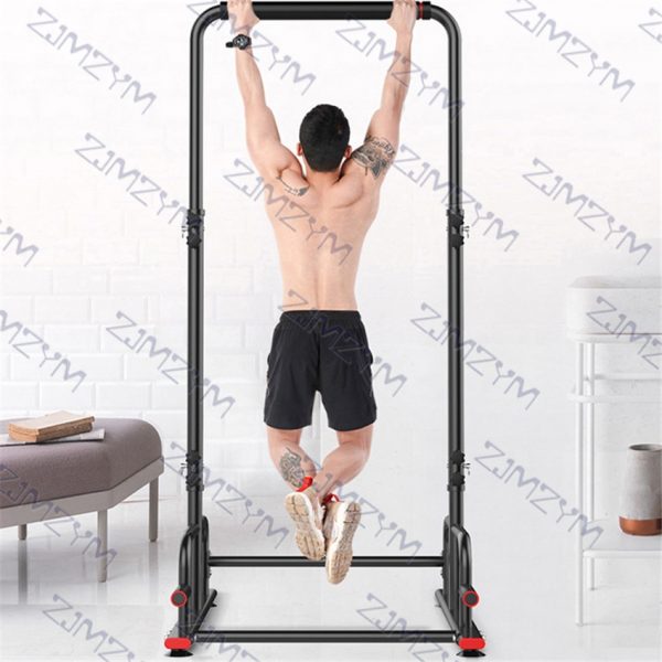 728 Indoor Fitness Single Parallel Bars Multifunctional Pull Up Bar With Suction Cup 5 Gears Adjustable Height Horizontal Bar