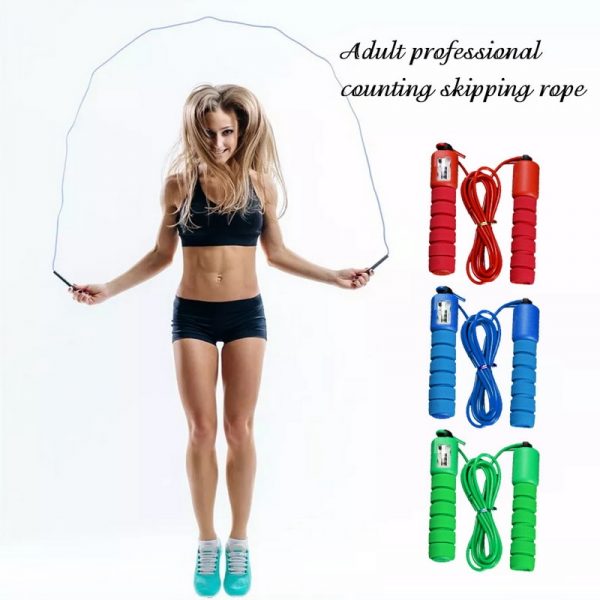 Professional Sponge Jump Rope With Electronic Counter Adjustable Fast Speed Counting Jump Rope Skipping Wire Fittness Gear