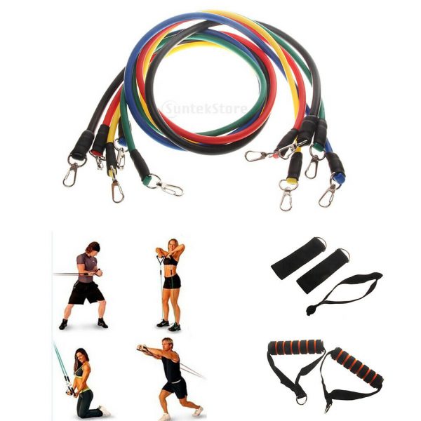 11pcs Heavy Duty Resistance Bands Workout & Door Anchor, Ankle Strap Fitness